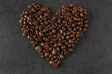 heart of coffee beans