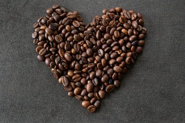 heart of coffee beans