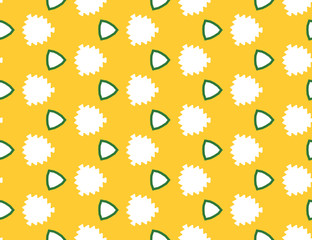 Seamless geometric pattern, texture or background vector in yellow, white, green colors.