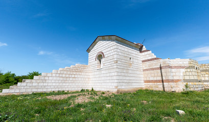 Pliska, Bulgaria and the The Great Basilica - largest Christian cathedral in medieval Europe near The capital city of the First Bulgarian Empire. 