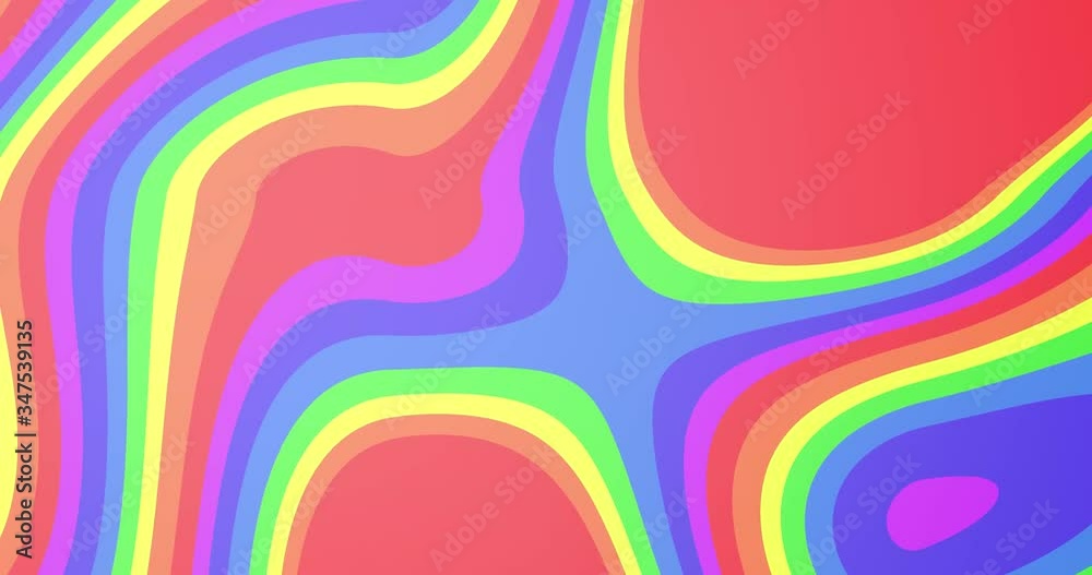 Poster liquid colorful loop animation. soft rounded shapes. rainbow colors. flat abstract animation. digita
