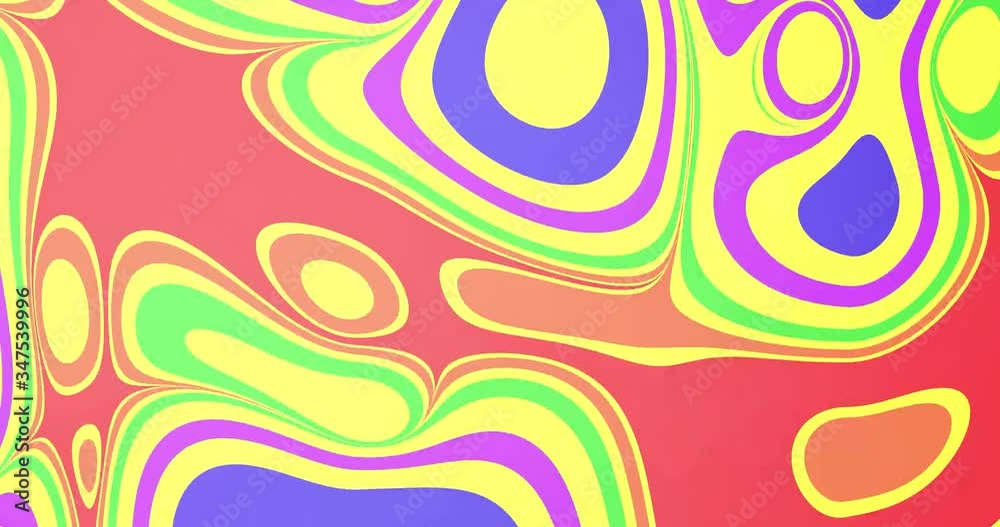 Poster liquid colorful loop animation. soft rounded shapes. rainbow colors. flat abstract animation. digita