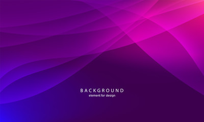 Abstract wave element for design. Digital frequency track equalizer. Stylized line art background. Colorful shiny wave with lines created using blend tool.Curved wavy line, smooth stripe Vector Purple