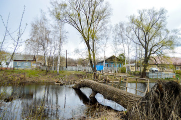 Obraz premium flood in the village