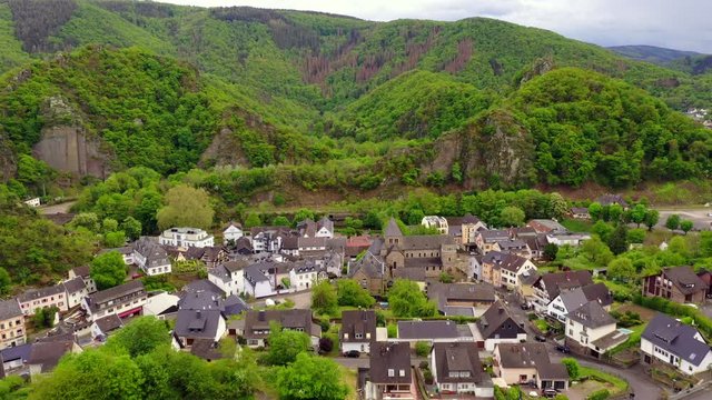 Aerial view of Altenahr and Castle Are Landscape Germany