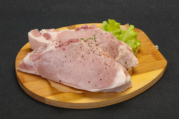 Raw pork meat steak for grill