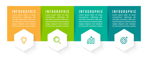 Minimal infographic template design with numbers 4 options or steps.