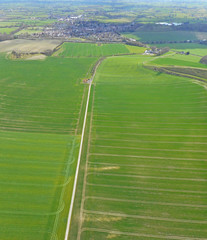 Aerial view of the hills at Mere in Wiltshire	