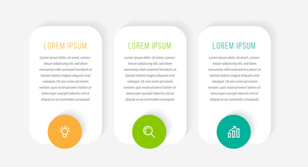 Minimal infographic template design with numbers 3 options or steps.
