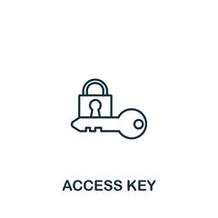 Fototapeta premium Access Key icon from security collection. Simple line element Access Key symbol for templates, web design and infographics