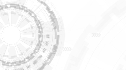 Obraz premium A gray circle technology on white background, Abstract background concept for security system