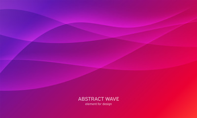 Abstract wave element for design. Pink. Digital frequency track equalizer. Stylized line art background. Colorful shiny wave with lines created using blend tool. Curved wavy line, smooth stripe Vector