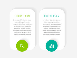 Minimal infographic template design with numbers 2 options or steps.