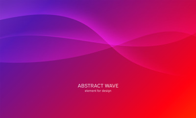 Abstract wave element for design. Pink. Digital frequency track equalizer. Stylized line art background. Colorful shiny wave with lines created using blend tool. Curved wavy line, smooth stripe Vector