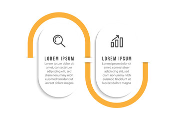 Minimal infographic template design with numbers 2 options or steps.