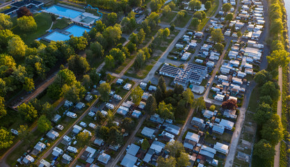 Aerial view of the Campingside Goldener Meile in Remagen