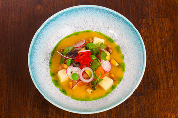 Gurman Soup with salmon and vegetables