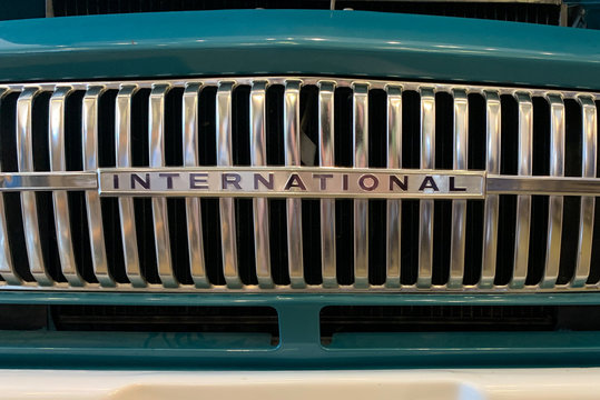 Grill of an classic International Harvester truck
