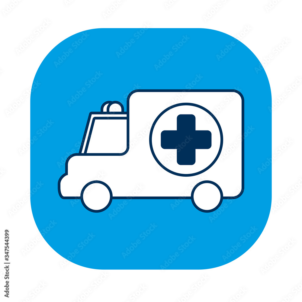 Wall mural ambulance car vehicle isolated icon