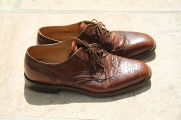 Brown luxury man leather handmade shoes