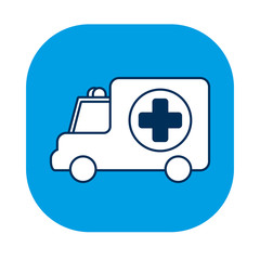 ambulance car vehicle isolated icon
