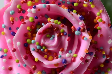Fototapeta na wymiar Pinky rose flower, imitation candy