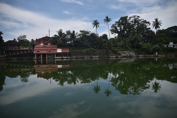 A Temple near Pond 