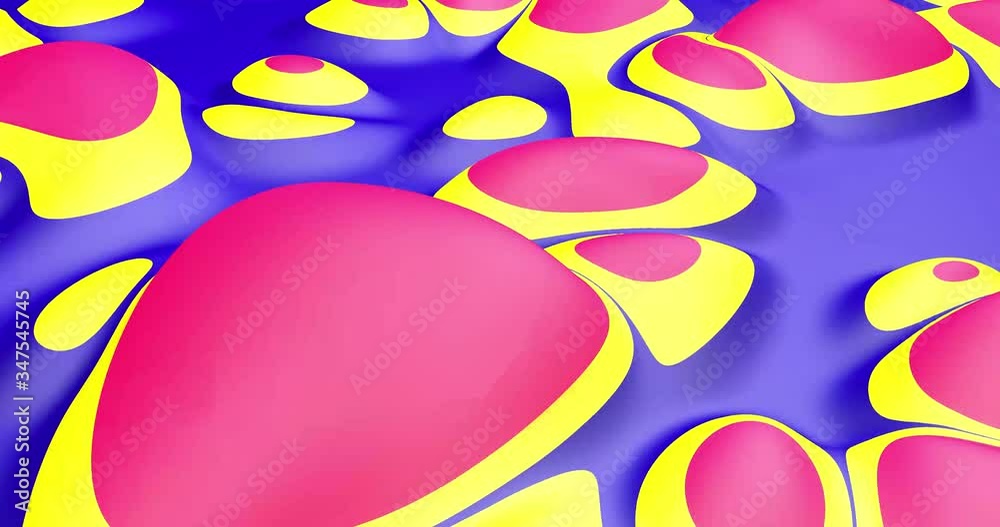 Poster liquid colorful loop animation. soft rounded shapes. 3d rendering. digital art. creative concept.