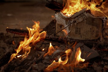 Obraz premium fire in the city