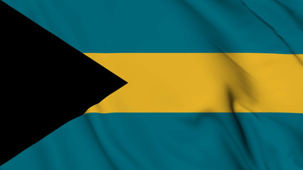 Bahamas flag is waving 3D animation. Bahamas flag waving in the wind. National flag of Bahamas.