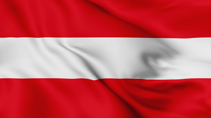 Fototapeta na wymiar Austria flag is waving 3D animation. Austria flag waving in the wind. National flag of Austria