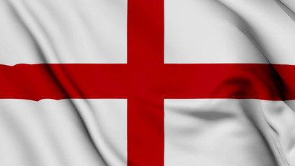 Fototapeta premium England flag is waving 3D animation. England flag waving in the wind. National flag of England. 