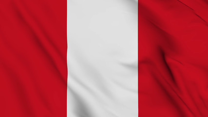 Peru flag is waving 3D animation. Peru flag waving in the wind. National flag of Peru. 