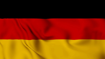 Germany flag is waving 3D animation. Germany  flag waving in the wind. National flag of Germany .