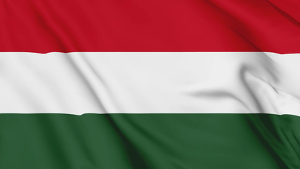 Hungary flag is waving 3D animation. Hungary flag waving in the wind. National flag of Hungary. 