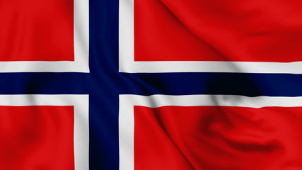 Fototapeta premium Norway flag is waving 3D animation. Norway flag waving in the wind. National flag of Norway.