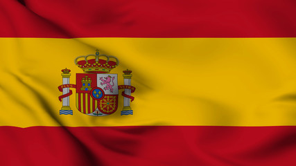 Obraz premium Spain flag is waving 3D animation. Spain flag waving in the wind. National flag of Spain. 