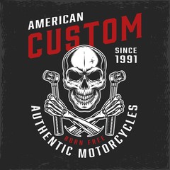 Motorcycle repair service vintage label