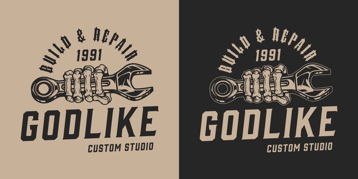 Build and repair motorcycle service emblem