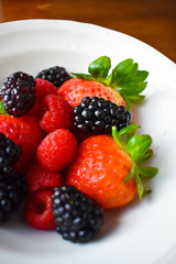 Berries in a White Bowl