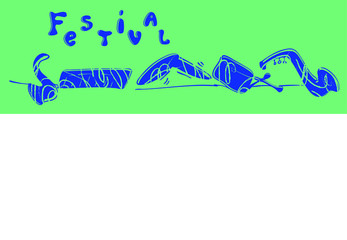 Hand drawn Music poster illustration - vector. Perfect music festival banner template.