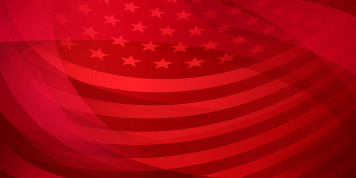USA independence day abstract background with elements of the american flag in red colors