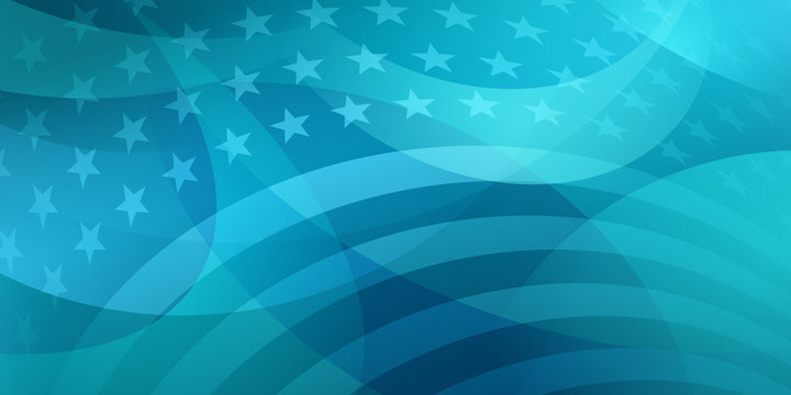 USA independence day abstract background with elements of the american flag in light blue colors