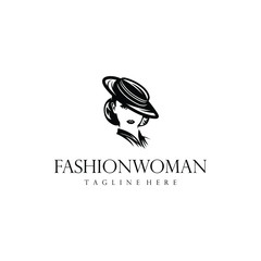Fashion logo design. Awesome a fashion silhoutte. A fashion logotype.