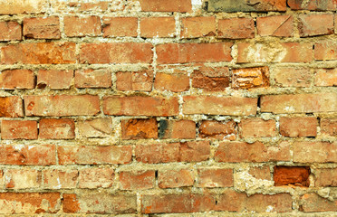 old crumbling brick wall texture
