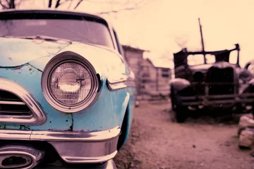 Fototapete Route 66 Route 66 - verfallenes Auto - altes historisches Auto  © Sandwurm79