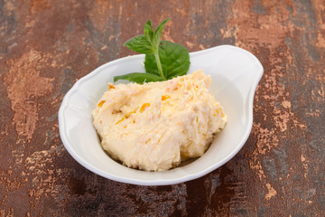 Curd with dry apricot