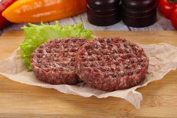 Raw burger cutlet