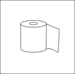 Toilet paper role vector black and white. Global pandemic COVID-19 panic buy concept.