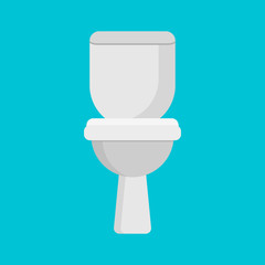 Toilet flat icon isolated on background. Vector illustration.